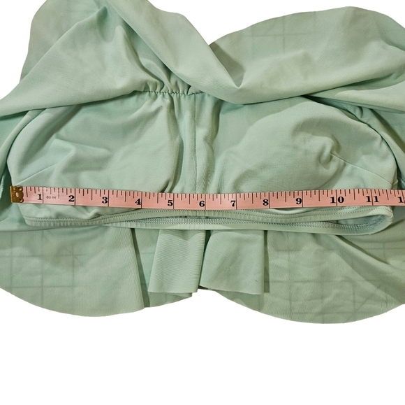 Pink by Victorias Secret Ladder Back Flounce Swim Top, Mint Green, XS - Picture 8 of 9